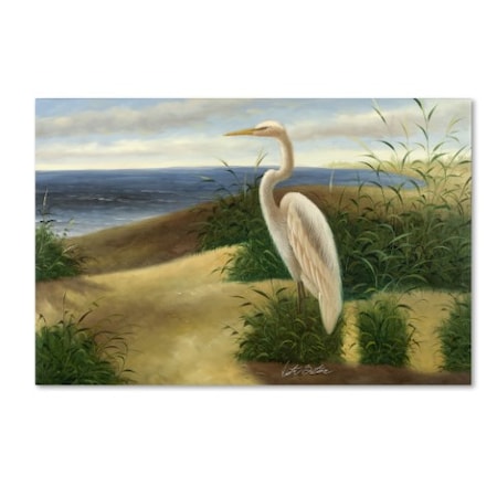 Victor Giton 'One Heron At The Beach' Canvas Art,22x32